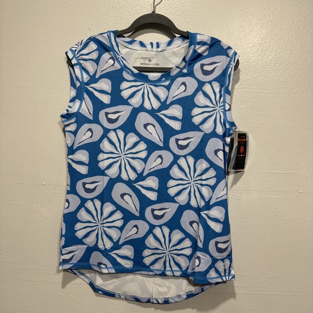 Gymwrap Cloud Knit Tank High-Low Hem Performance Womens S Torn Bluebell A591664